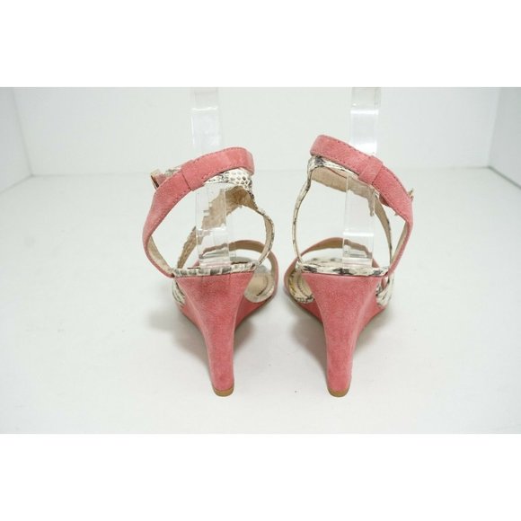Pour La Victoire Briella Pink Suede Marble Snake Women's Wedge Heels Sandals 10 - Picture 4 of 9